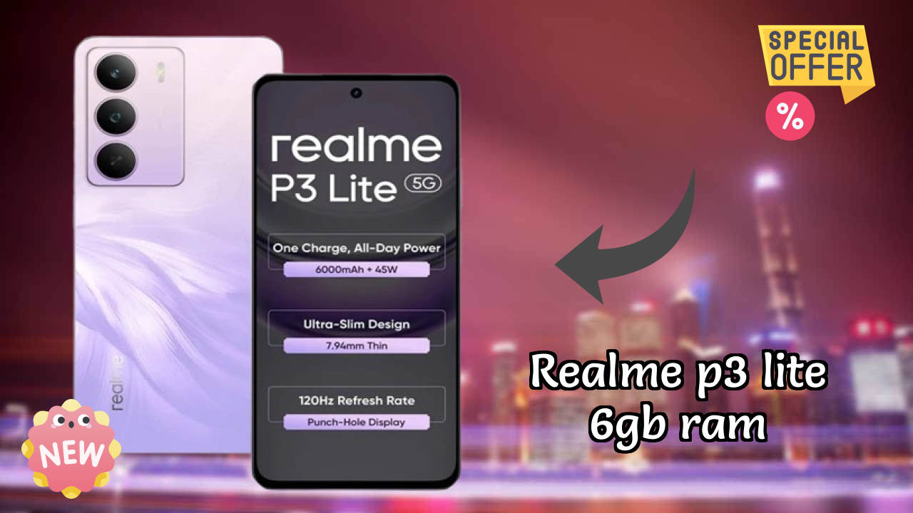 Realme P3 Lite 6GB RAM Battery Life: 6000 MAh Charging Speed